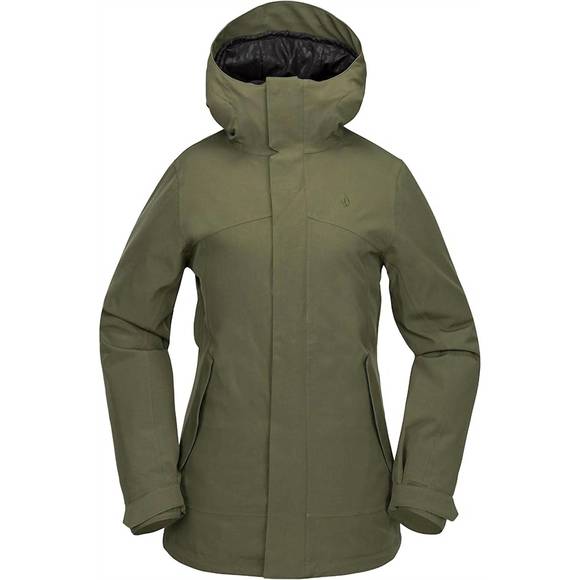 NEW VOLCOM women's stoney shadow insulated snowboard ski jacket in ivy - Picture 3 of 4